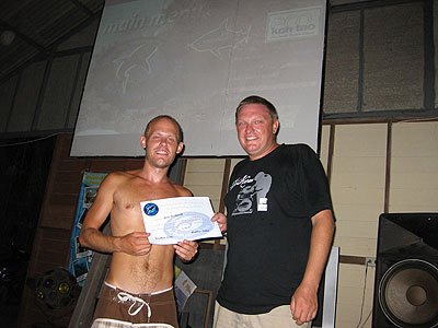 gary being awarded his underwater video certification - koh tao